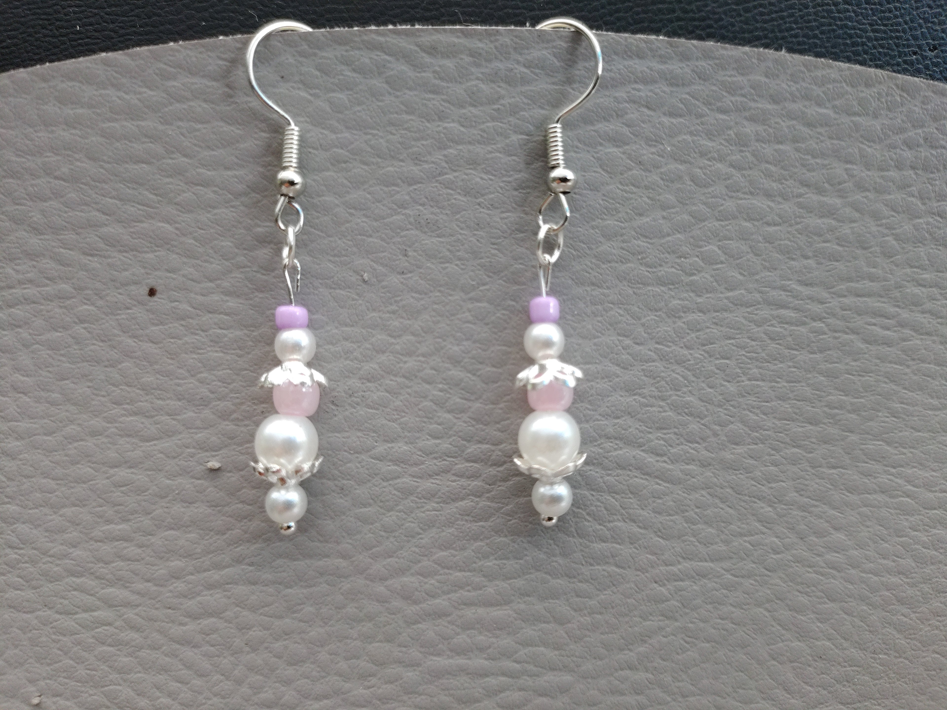 Boucles d'oreilles "Nacrée Lilas"